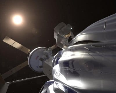 Astronaut on asteroid